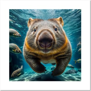 Aquatic Wombat Posters and Art